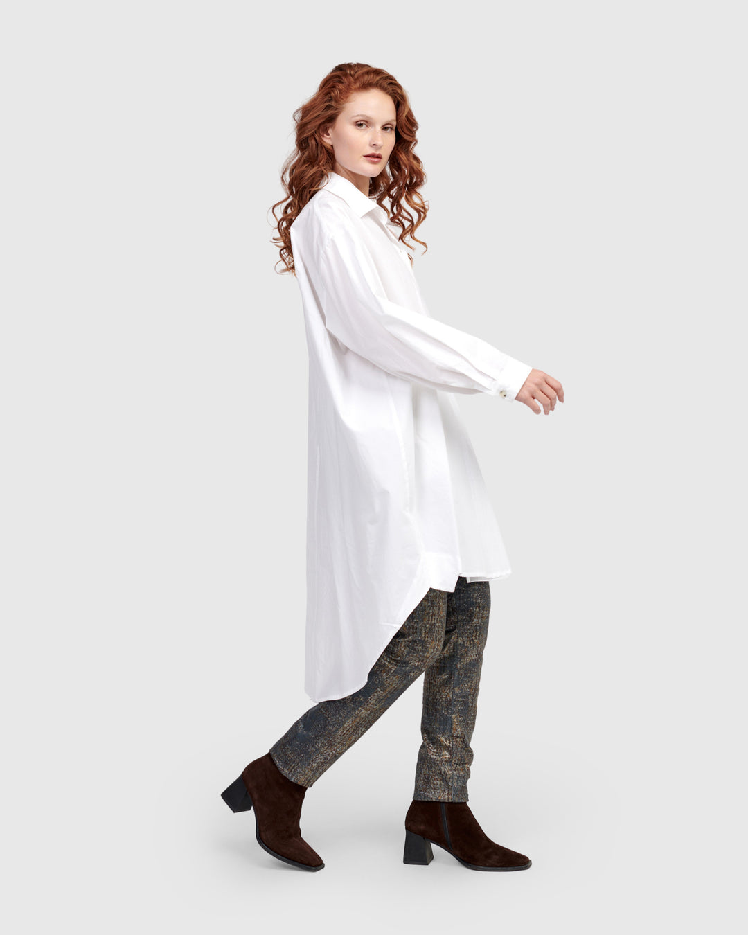 Urban Mystique Oversized Tunic Shirt, White