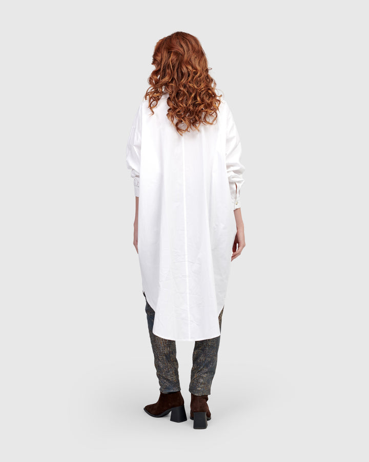 Urban Mystique Oversized Tunic Shirt, White