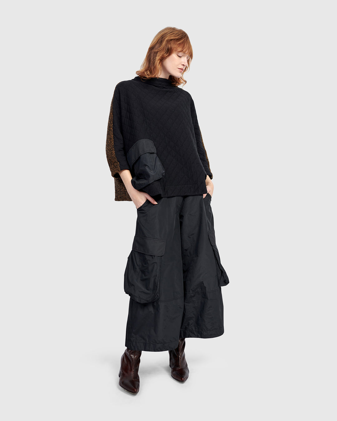 Urban Sah Quilted Pullover, Black