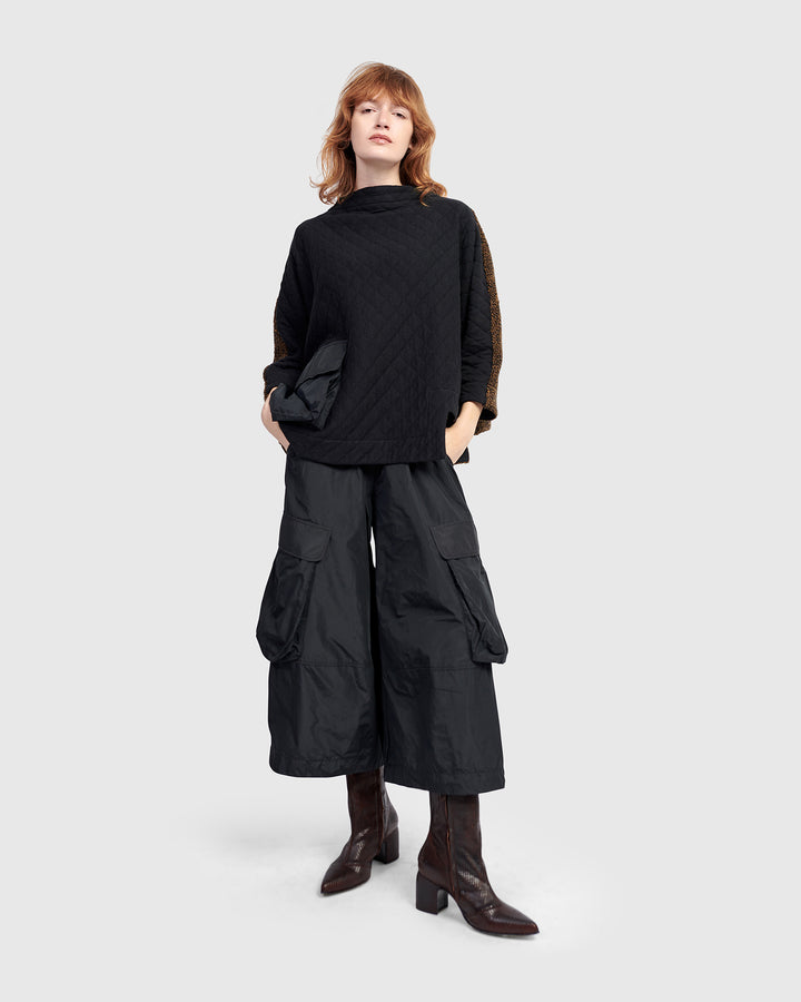 Urban Sah Quilted Pullover, Black