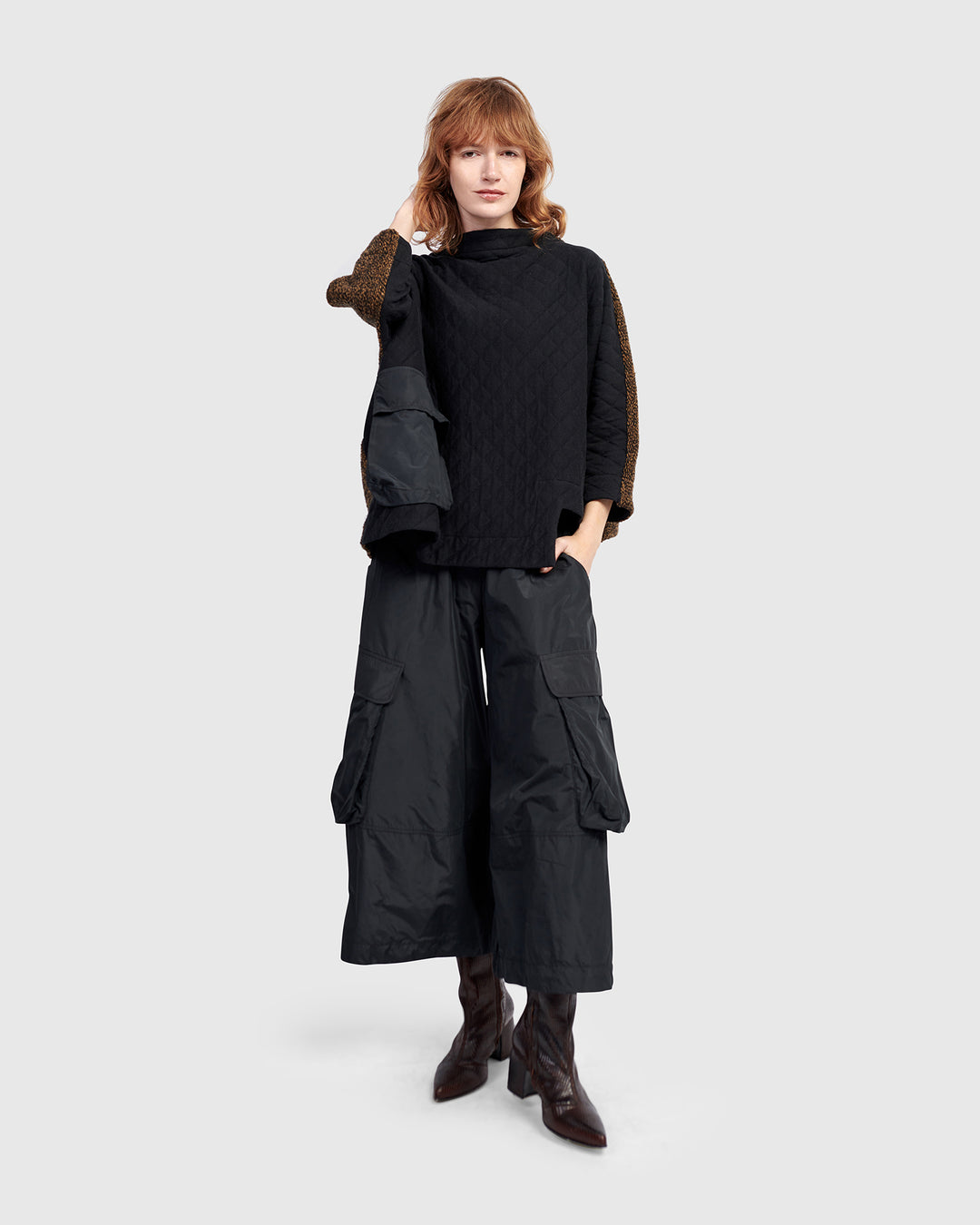 Urban Wide Cargo Pants, Black