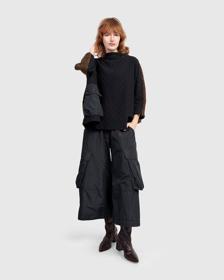 Urban Wide Cargo Pants, Black