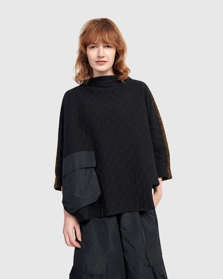Urban Sah Quilted Pullover, Black