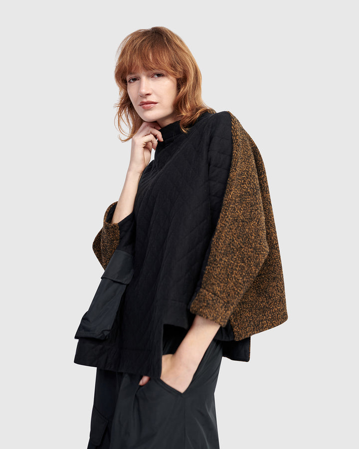 Urban Sah Quilted Pullover, Black