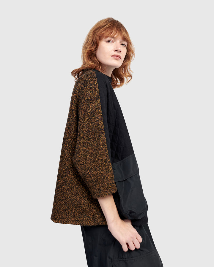 Urban Sah Quilted Pullover, Black