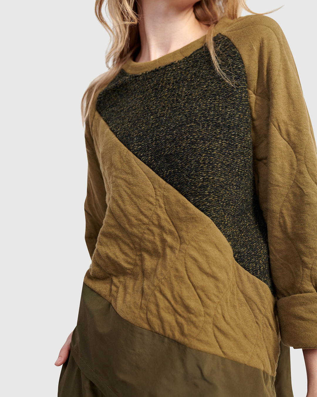 Urban Spark Crewneck Top, Khaki