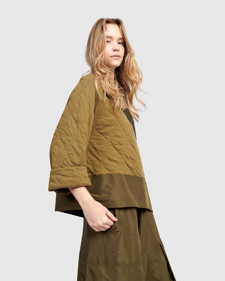 Urban Spark Crewneck Top, Khaki
