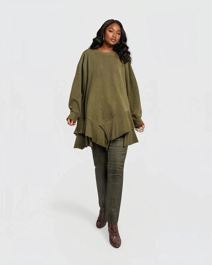 Urban Sahara Oversized Top, Olive
