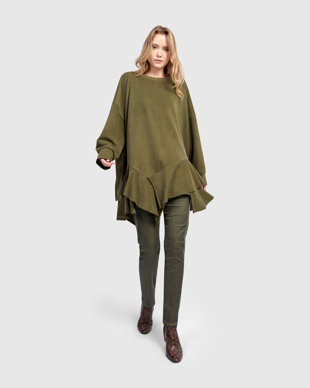 Urban Sahara Oversized Top, Olive