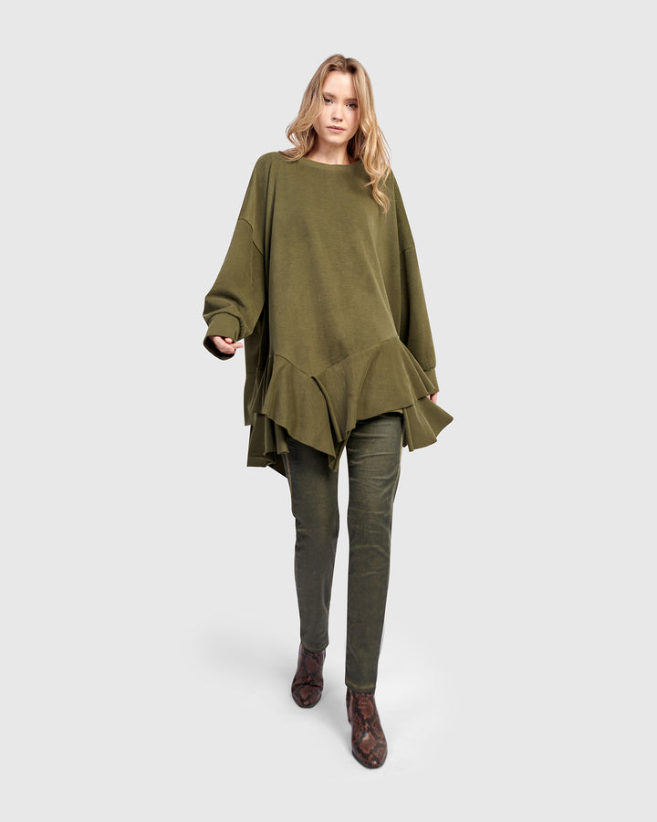 Urban Sahara Oversized Top, Olive