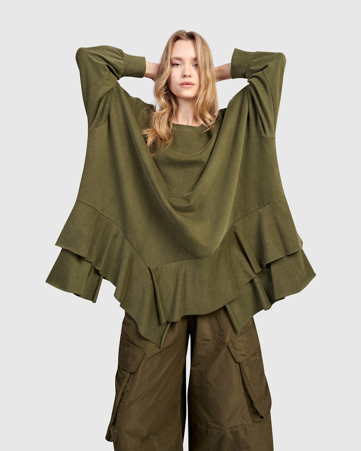 Urban Sahara Oversized Top, Olive