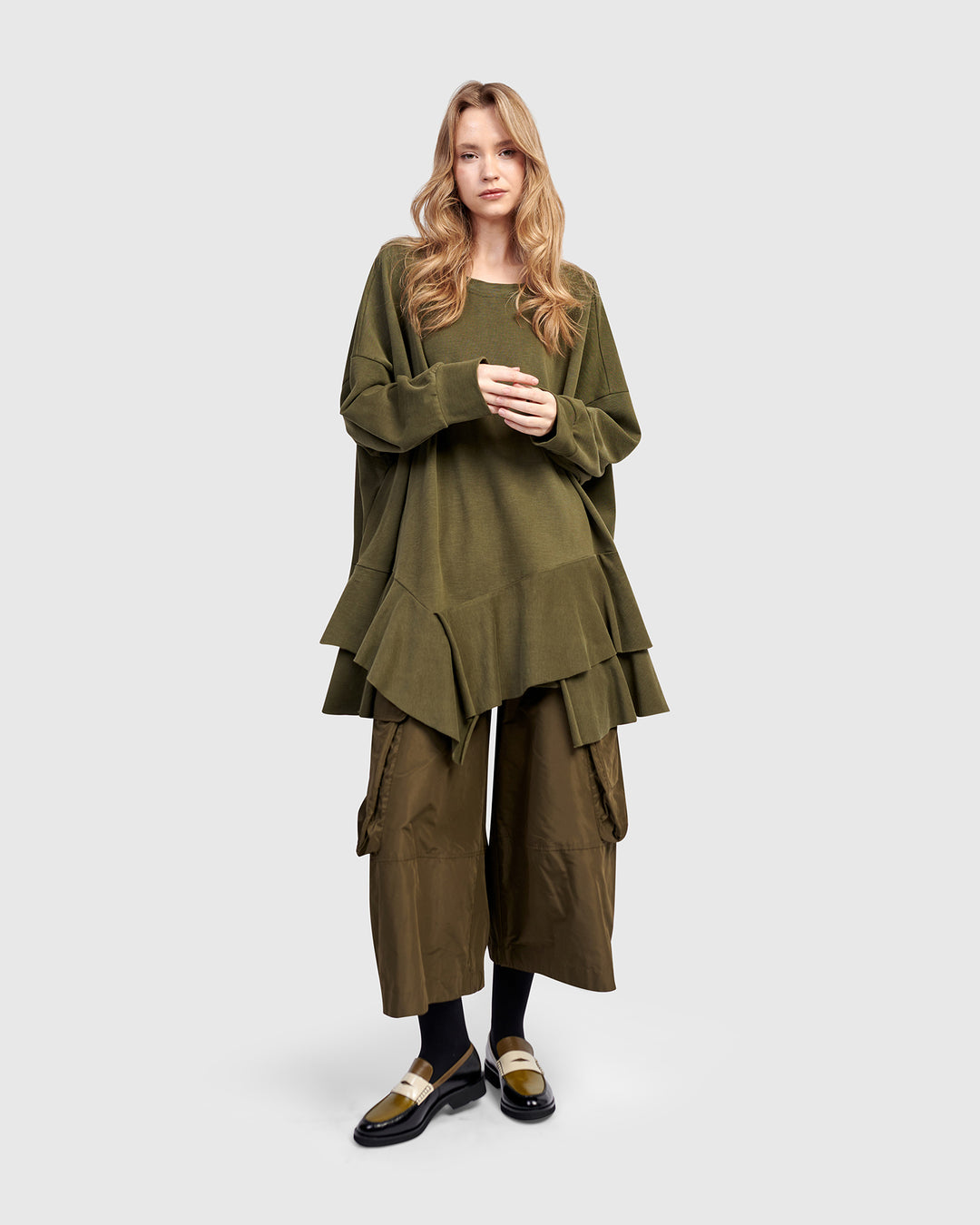 Urban Sahara Oversized Top, Olive