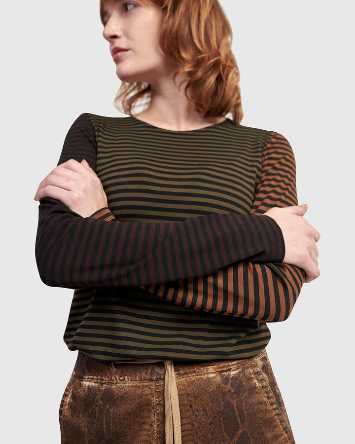 Urban Layering Long Tee, Stripes