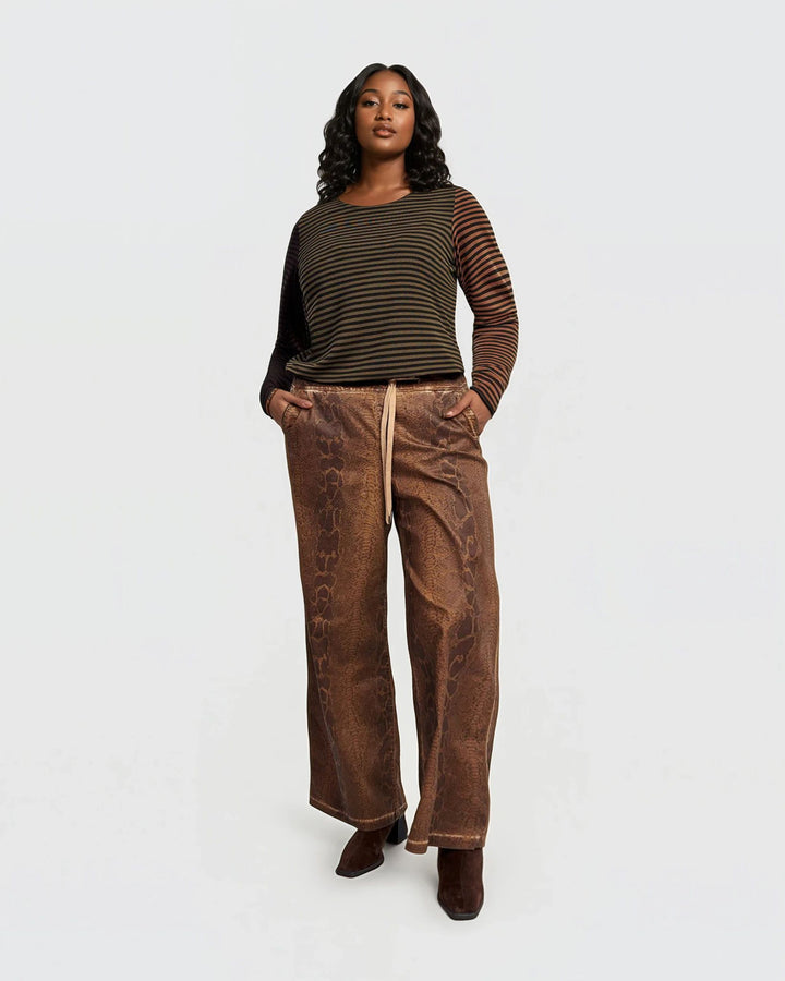 Python Wide Leg Stretch Jeans, Boa