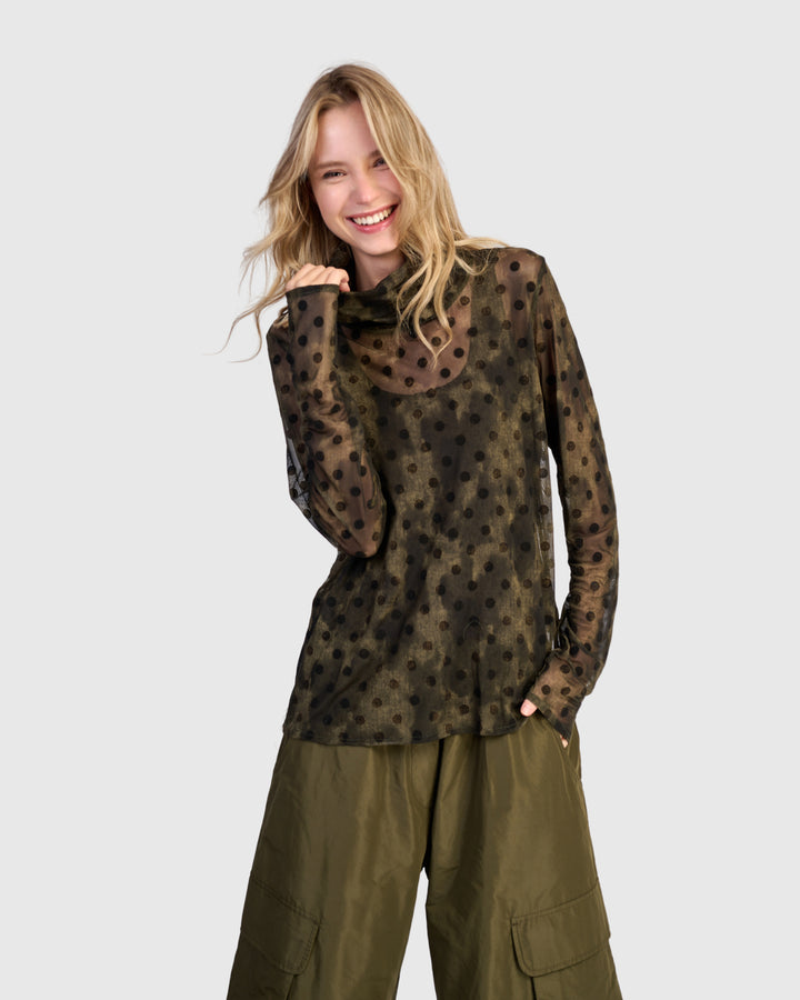 Urban Briar Mesh Turtleneck, Antique