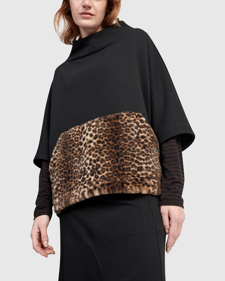 Urban Muff Pullover Top, Black