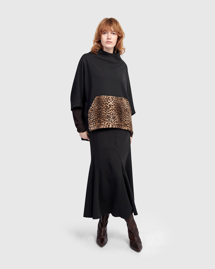 Urban Muff Pullover Top, Black