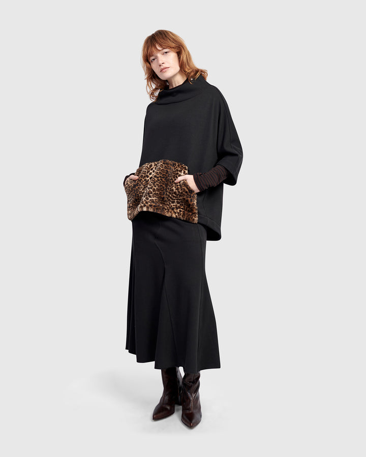Urban Muff Pullover Top, Black