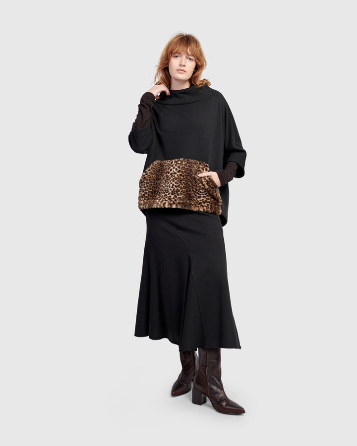 Urban Muff Pullover Top, Black