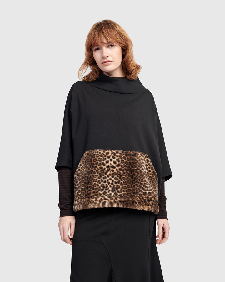 Urban Muff Pullover Top, Black