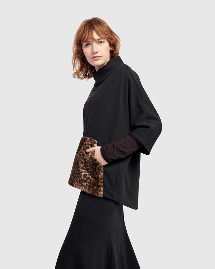 Urban Muff Pullover Top, Black