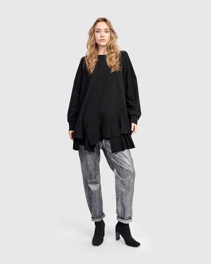 Urban Groove Oversized Top, Black