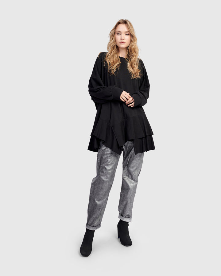 Urban Groove Oversized Top, Black
