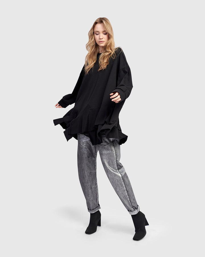 Urban Groove Oversized Top, Black