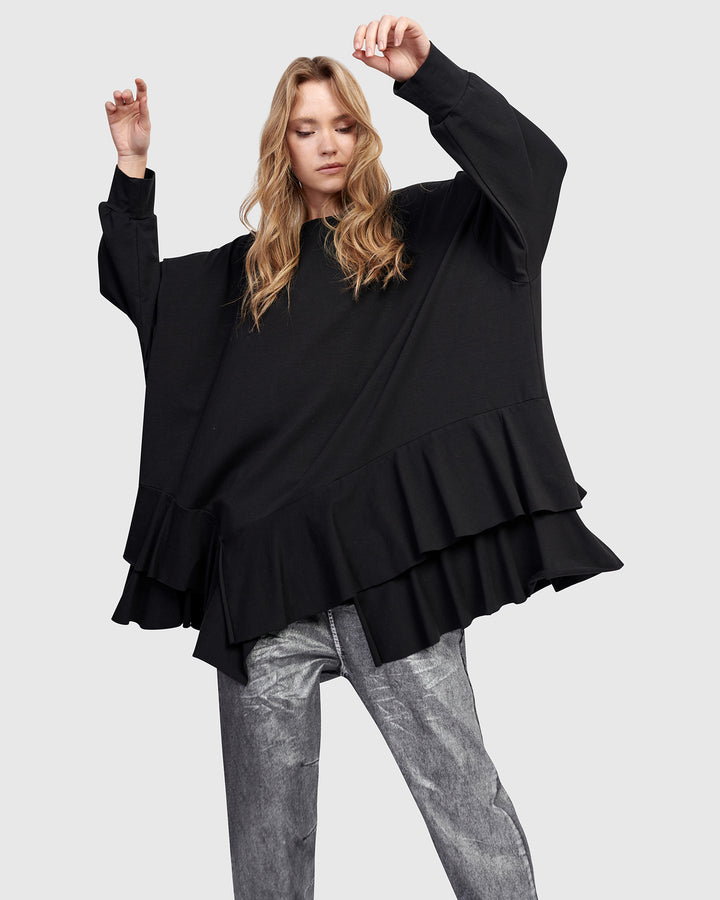 Urban Groove Oversized Top, Black