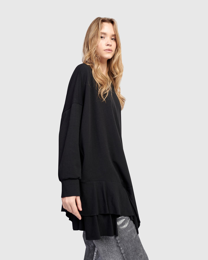 Urban Groove Oversized Top, Black