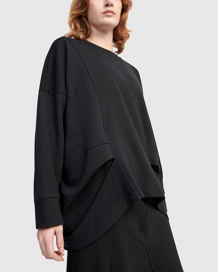 Urban Tucked Sweatshirt, Black