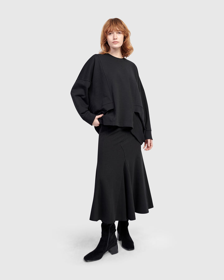 Urban Tucked Sweatshirt, Black