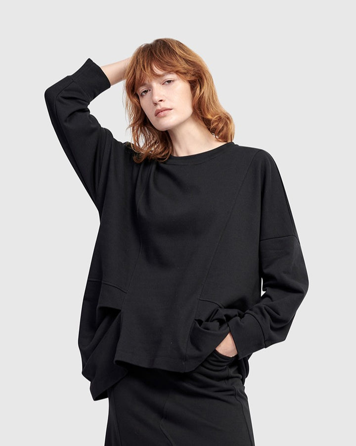 Urban Tucked Sweatshirt, Black