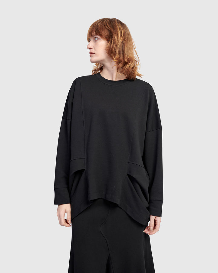 Urban Tucked Sweatshirt, Black