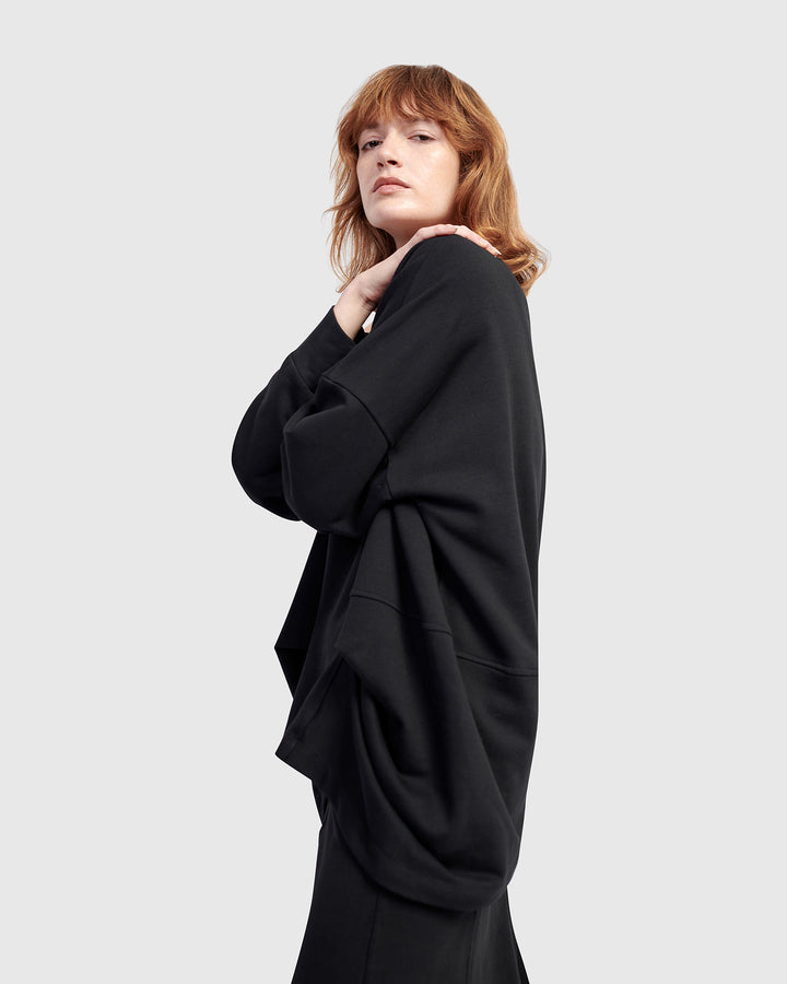Urban Tucked Sweatshirt, Black