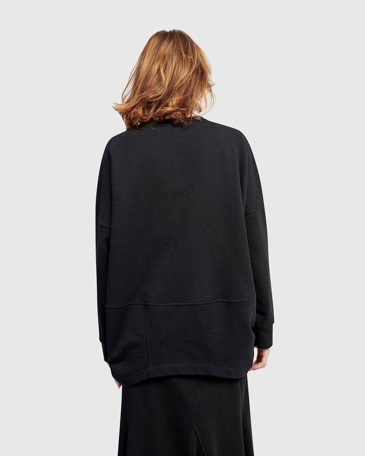 Urban Tucked Sweatshirt, Black