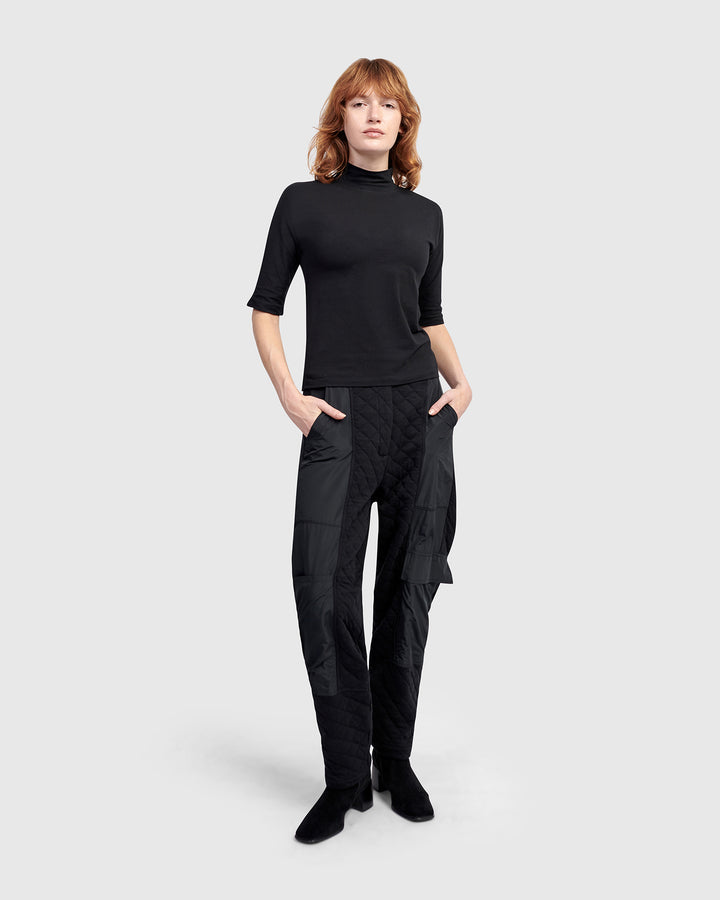 Urban Base Mockneck Tee, Black