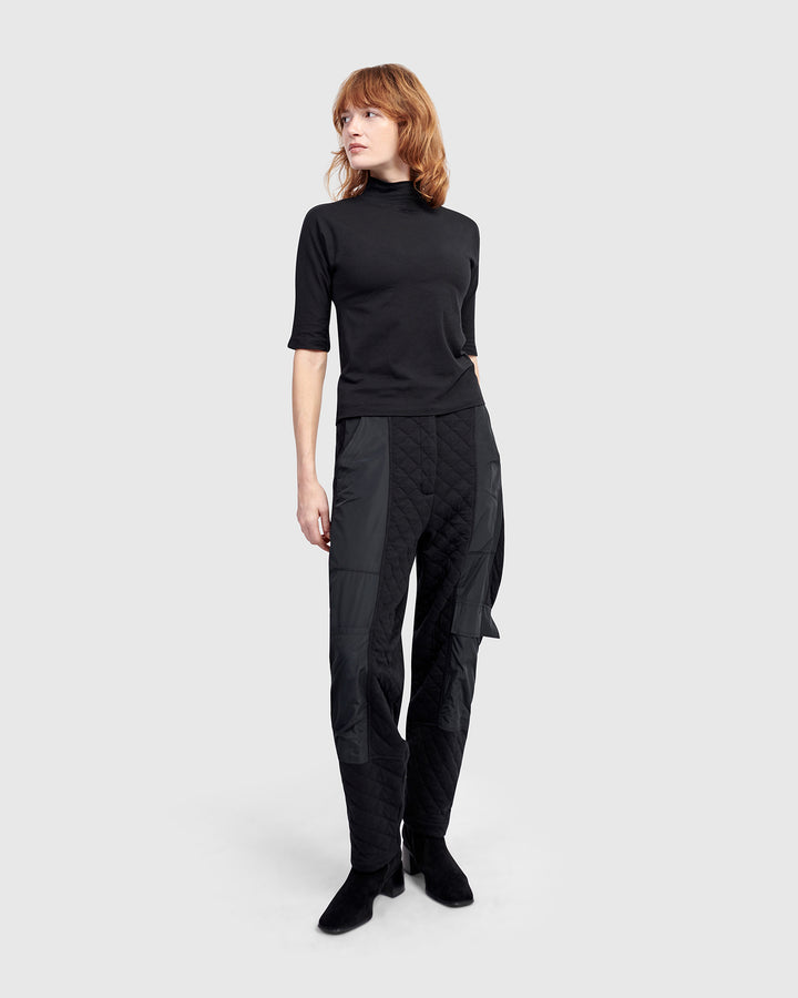 Urban Base Mockneck Tee, Black