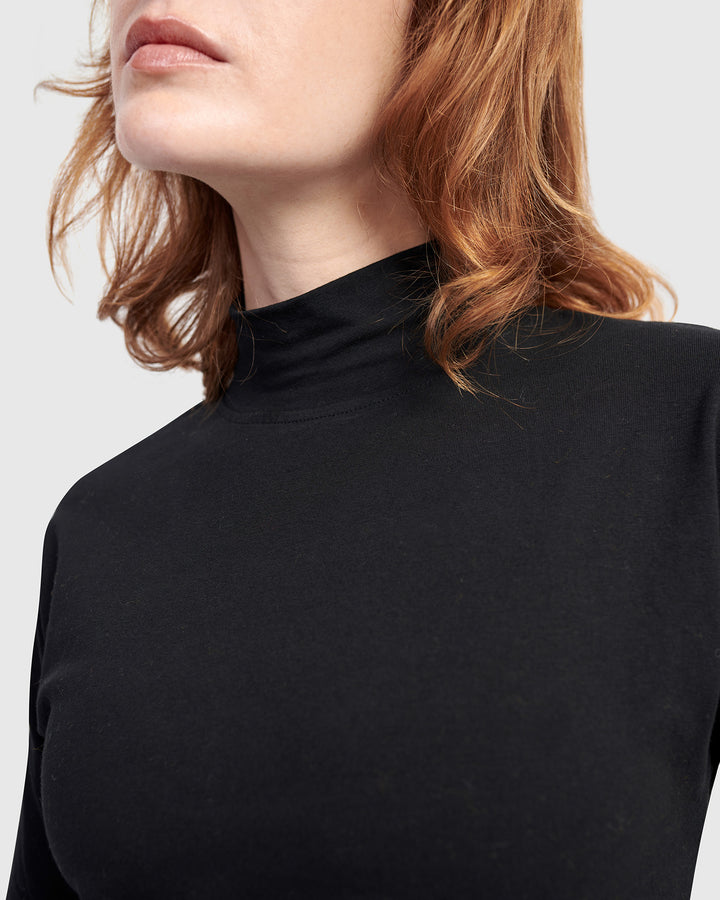 Urban Base Mockneck Tee, Black
