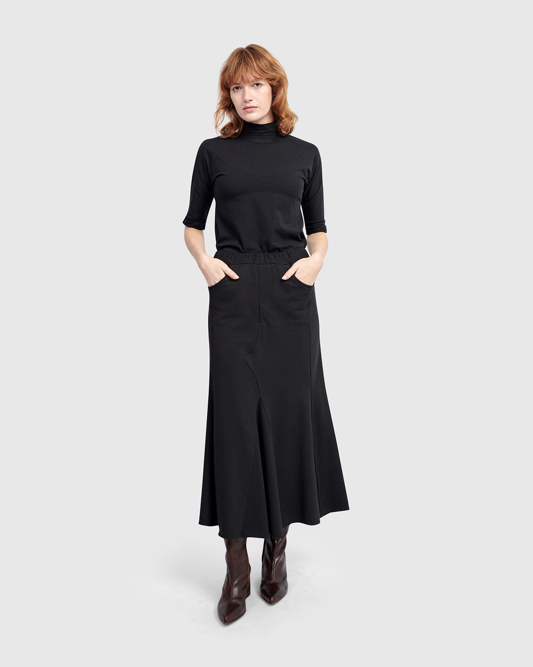 Urban Base Mockneck Tee, Black