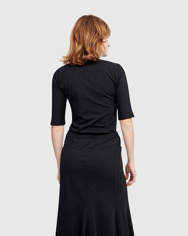 Urban Base Mockneck Tee, Black