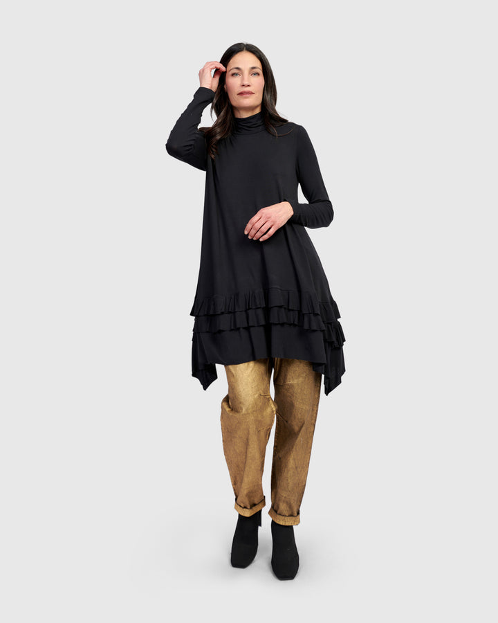 Urban Softie Ruffle Tunic, Black