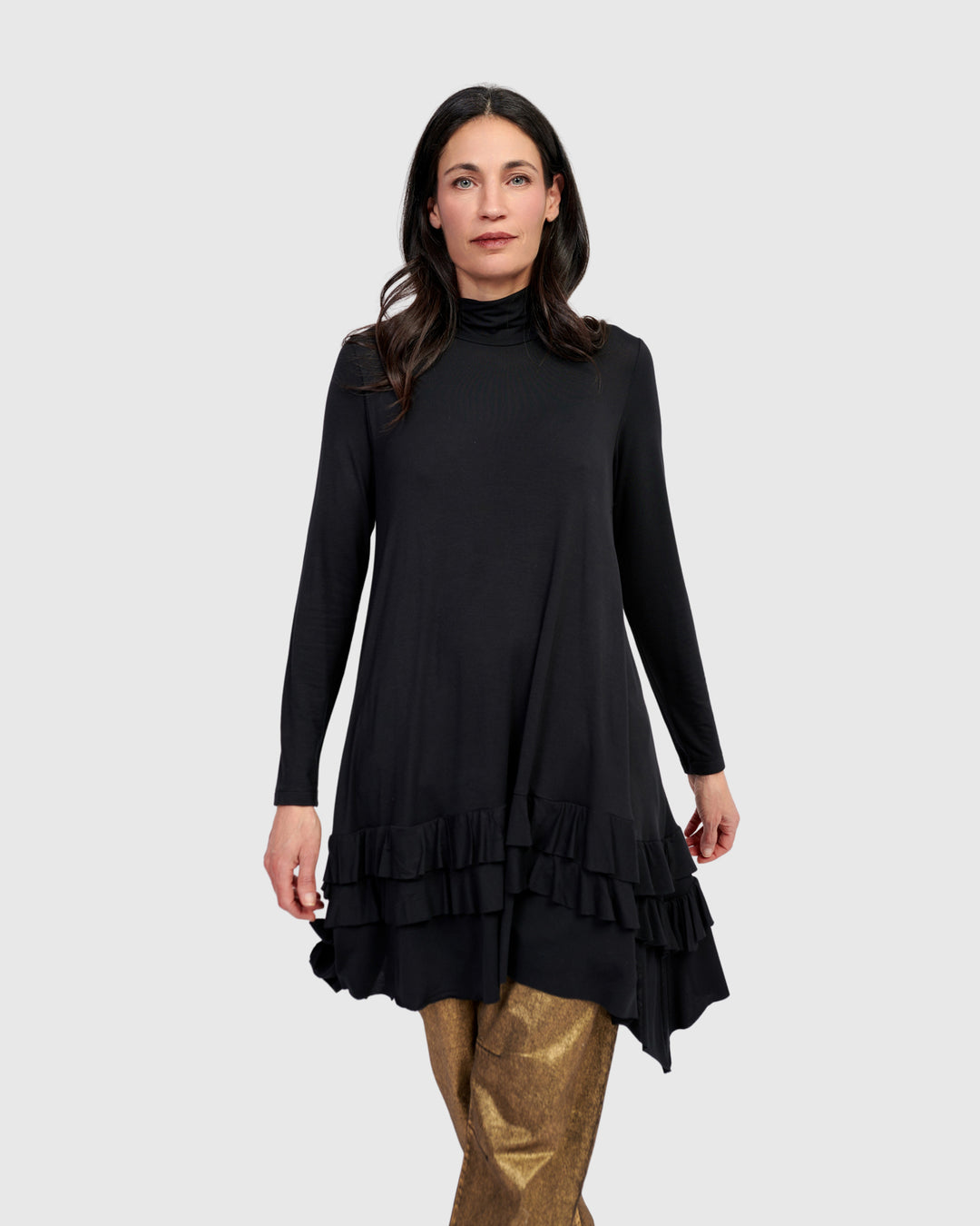Urban Softie Ruffle Tunic, Black