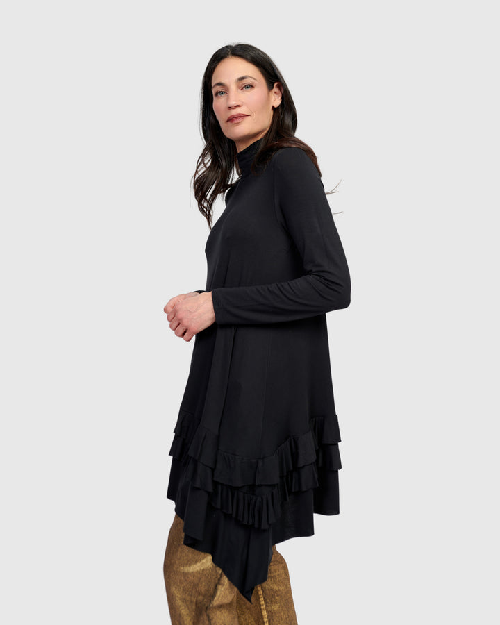 Urban Softie Ruffle Tunic, Black