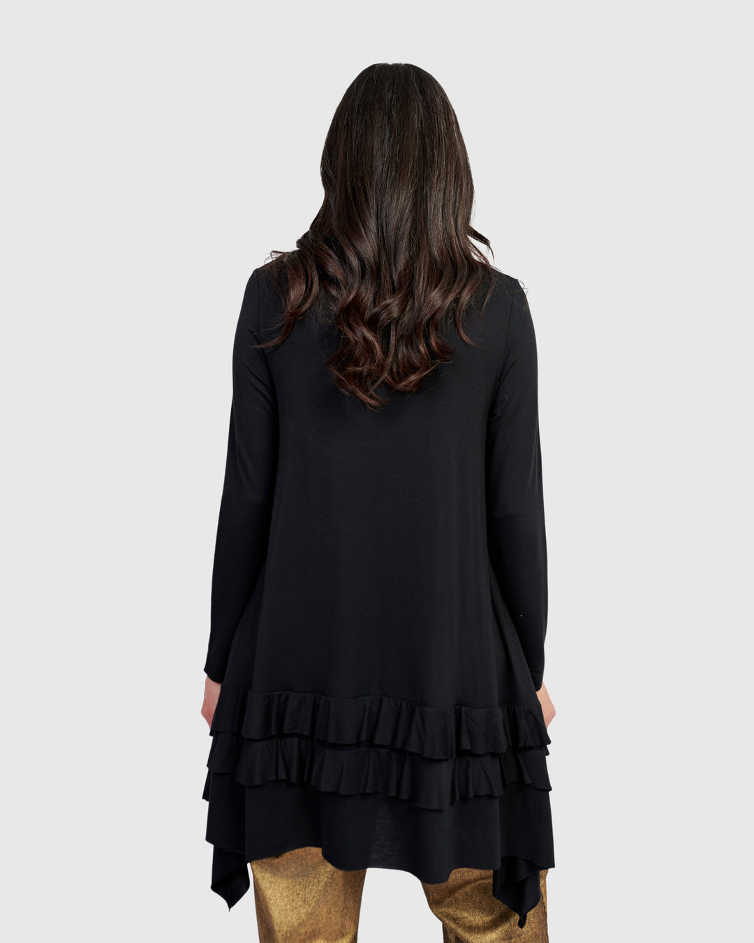 Urban Softie Ruffle Tunic, Black