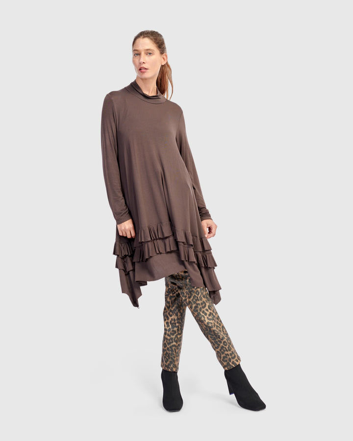 Urban Softie Ruffle Tunic, Mocha