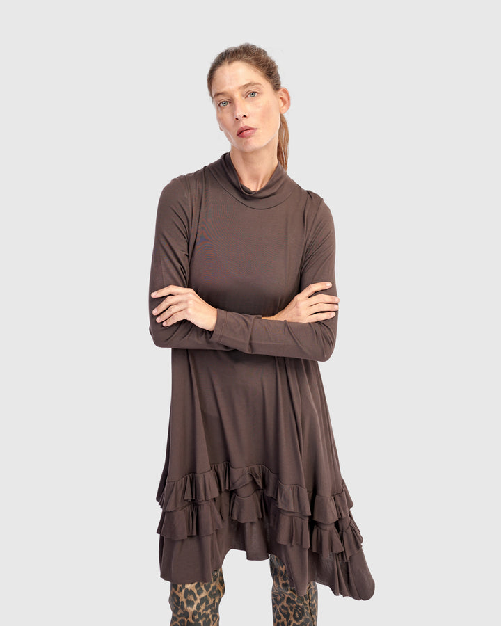 Urban Softie Ruffle Tunic, Mocha