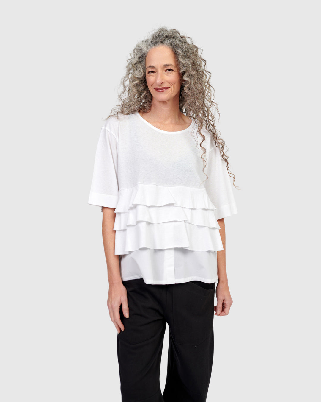 Urban Reykjavik Ruffle Tee, White