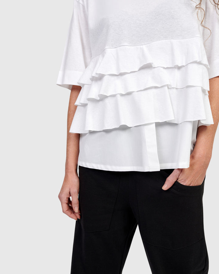 Urban Reykjavik Ruffle Tee, White