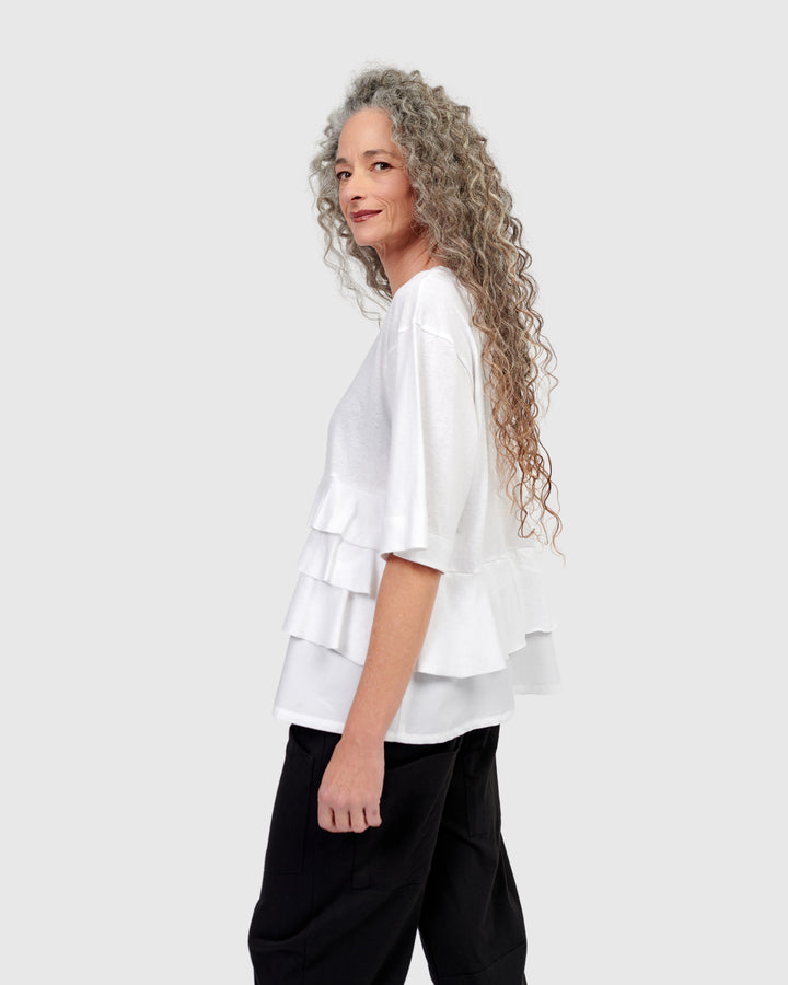 Urban Reykjavik Ruffle Tee, White